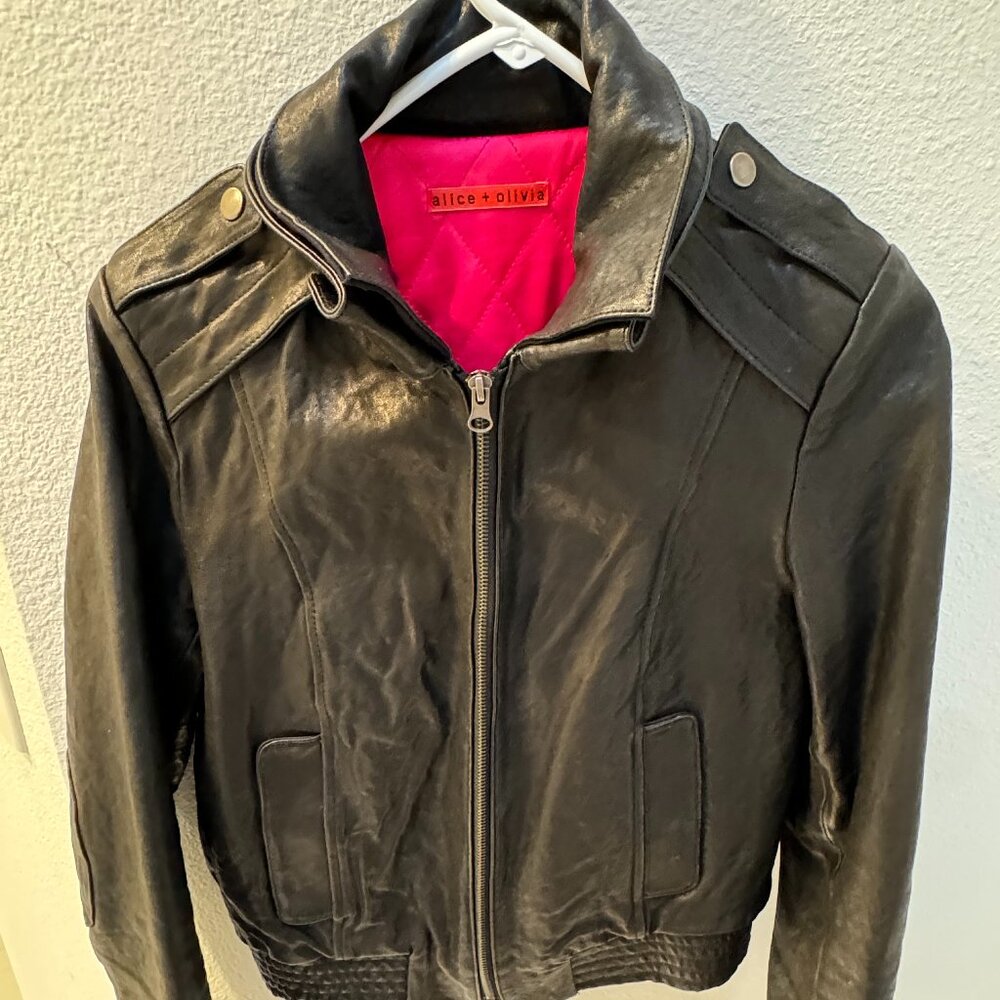 Alice + Olivia Real Leather Jacket